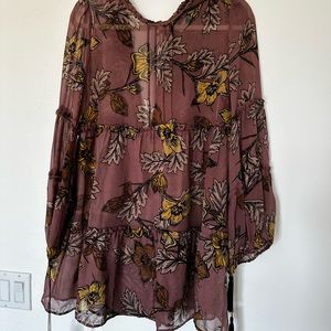 For Love and Lemons Floral Sheer Dress